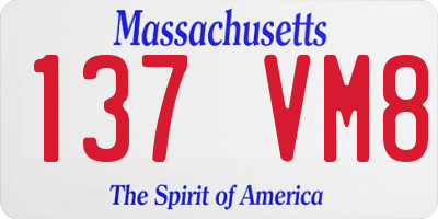 MA license plate 137VM8
