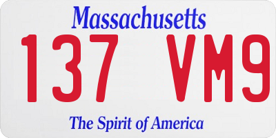 MA license plate 137VM9
