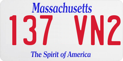 MA license plate 137VN2