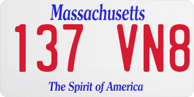 MA license plate 137VN8