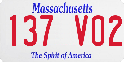 MA license plate 137VO2