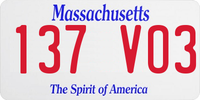 MA license plate 137VO3