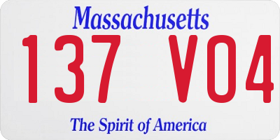 MA license plate 137VO4