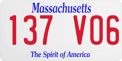 MA license plate 137VO6
