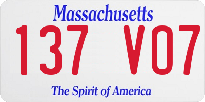 MA license plate 137VO7