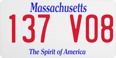MA license plate 137VO8