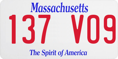MA license plate 137VO9