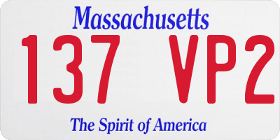 MA license plate 137VP2