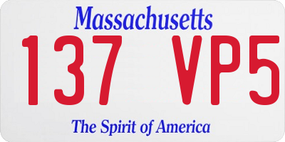 MA license plate 137VP5