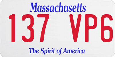 MA license plate 137VP6