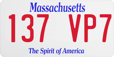 MA license plate 137VP7