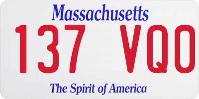 MA license plate 137VQ0