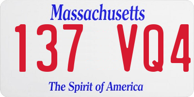 MA license plate 137VQ4