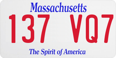 MA license plate 137VQ7