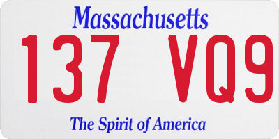 MA license plate 137VQ9