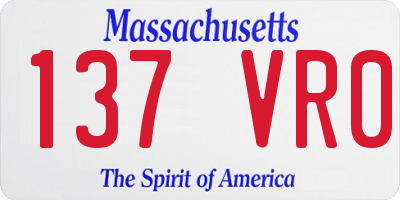 MA license plate 137VR0