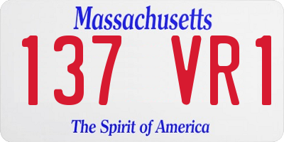 MA license plate 137VR1