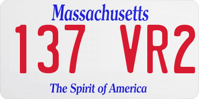 MA license plate 137VR2