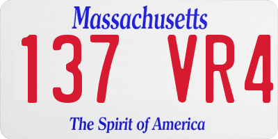 MA license plate 137VR4