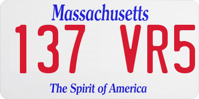 MA license plate 137VR5