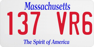 MA license plate 137VR6