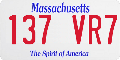 MA license plate 137VR7