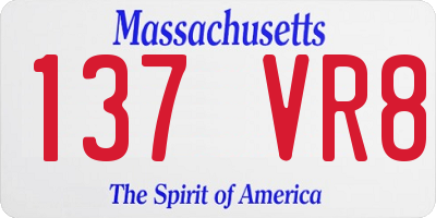 MA license plate 137VR8