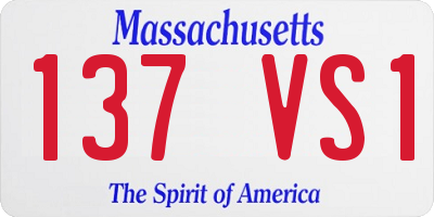 MA license plate 137VS1