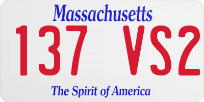 MA license plate 137VS2