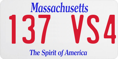 MA license plate 137VS4