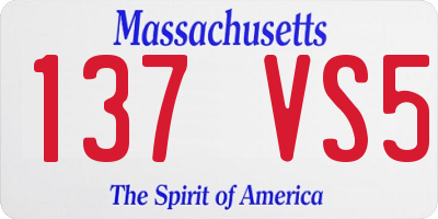 MA license plate 137VS5
