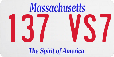 MA license plate 137VS7
