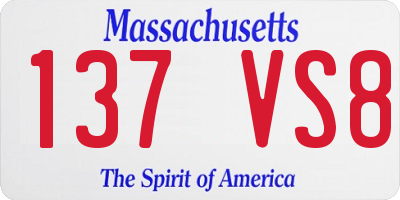 MA license plate 137VS8