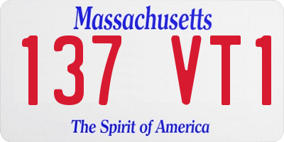MA license plate 137VT1