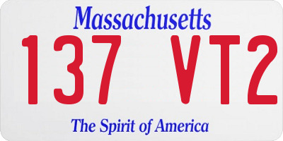 MA license plate 137VT2