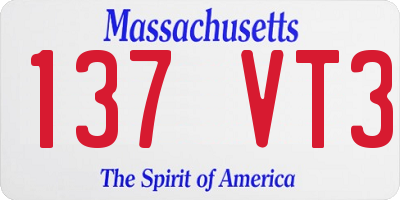 MA license plate 137VT3