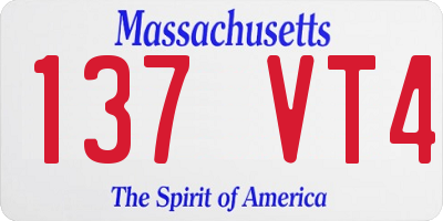 MA license plate 137VT4