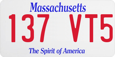 MA license plate 137VT5