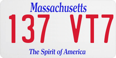 MA license plate 137VT7