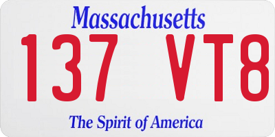 MA license plate 137VT8