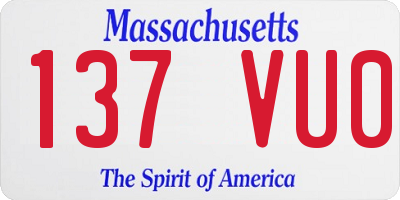 MA license plate 137VU0