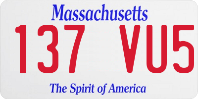 MA license plate 137VU5