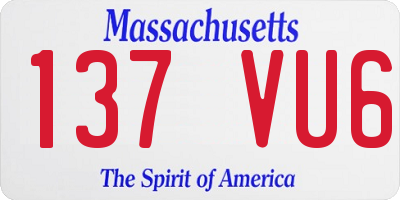 MA license plate 137VU6