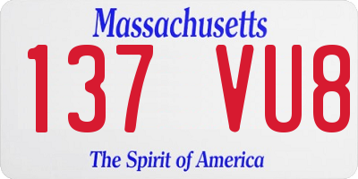 MA license plate 137VU8