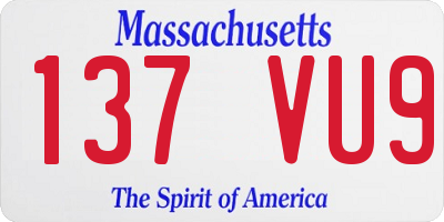 MA license plate 137VU9