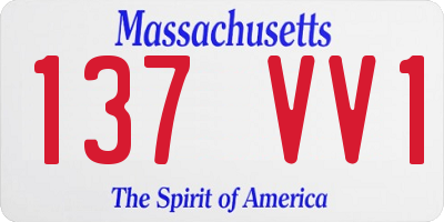 MA license plate 137VV1