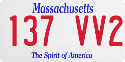 MA license plate 137VV2