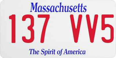 MA license plate 137VV5