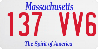 MA license plate 137VV6