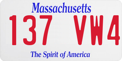 MA license plate 137VW4
